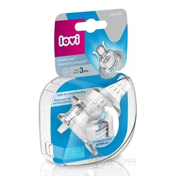 LOVI Dynamický cumlík na fľašu Pomalý (3m+), silikónový, 1x2 ks obrázok