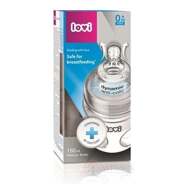 LOVI fľaša Medical+ Aktívne satie Super vent 150ml plast, silikónový dynamický cumlík 0m+, 1x1 set obrázok