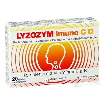 LYZOZYM IMUNO C D SO SELÉNOM A VITAMÍNMI E a K tbl na cmúľanie 1x20 ks obrázok