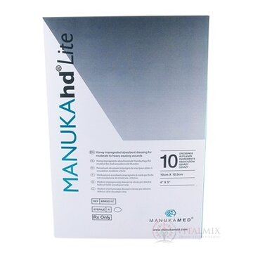 MANUKAhd Lite obväz impregnovaný medom, 10x12,5 cm, 1x10 ks obrázok