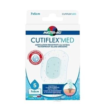 MASTER AID CUTIFLEX MED Rýchloobväz transparentné sterilné vodeodolné krytie na rany (7x5 cm) 1x5 ks obrázok