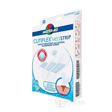 MASTER AID CUTIFLEX MED STRIP Náplasti transparentné sterilné do vody, 4 veľkosti 1x20 ks obrázok