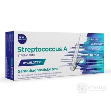 MAXIMEDICAL Rýchlotest Streptococcus A samodiagnostický test steru zo sliznice hrdla, 1x1 set obrázok
