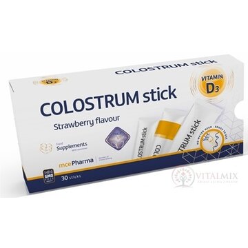 mcePharma COLOSTRUM stick prášok s jahodovou príchuťou, vrecúška 1x30 ks obrázok