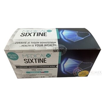 MEDICAL SIXTINE chirurgické rúško MS3-nano jednorazové, 3-vrstvové, čierna farba, 1x30 ks obrázok