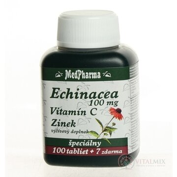 MedPharma ECHINACEA 100MG, VITAMÍN C, ZINOK tbl 100+7 zadarmo (107 ks) obrázok