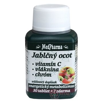 MedPharma JABLČNÝ OCOT, VIT C, VLÁKNINA, CHRÓM tbl 30+7 zadarmo (37 ks) obrázok