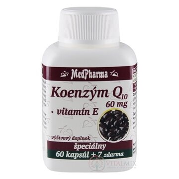 MedPharma KOENZÝM Q10 60 mg + Vitamín E cps 60+7 zadarmo (67 ks) obrázok