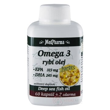 MedPharma OMEGA 3 rybí olej forte - EPA, DHA cps 60+7 zadarmo (67 ks) obrázok