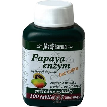 MedPharma PAPAYA ENZÝM cmúľacie pastilky 100+7 zadarmo (107 ks) obrázok