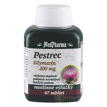 MedPharma PESTREC Silymarín 200 mg tbl 1x67 ks obrázok