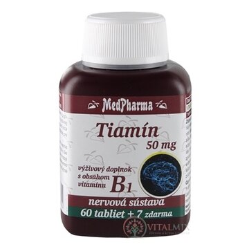 MedPharma TIAMÍN 50 mg (vitamín B1) tbl 60+7 zadarmo (67 ks) obrázok