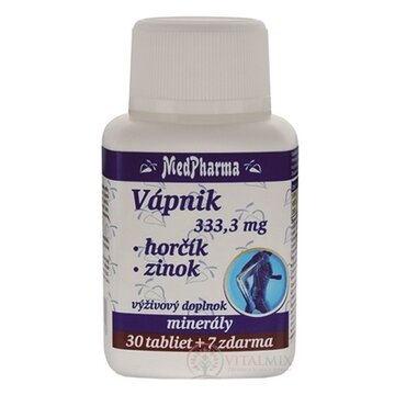 MedPharma VÁPNIK 333,3 mg + Horčík + Zinok tbl 30+7 zadarmo (37 ks) obrázok