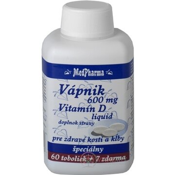 MedPharma VÁPNIK 600 mg + Vitamín D liq. cps 60+7 zadarmo (67 ks) obrázok