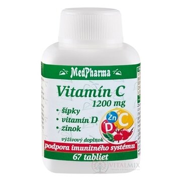 MedPharma Vitamín C 1200 mg - šípky, vit. D, zinok tbl 1x67 ks obrázok