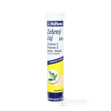 MedPharma ZELENÝ ČAJ 100 MG + Vit. E, C + Se + Zn tbl eff 1x20 ks obrázok