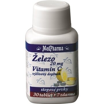 MedPharma ŽELEZO 20MG + Vit. C tbl 30+7 zadarmo (37 ks) obrázok