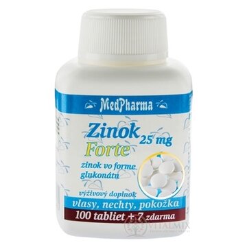 MedPharma ZINOK 25 mg Forte tbl (zinok vo forme glukonátu) 100+7 zadarmo (107 ks) obrázok