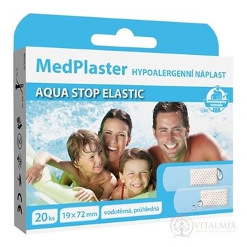 MedPlaster Náplasť AQUA STOP ELASTIC 19x72 mm, vodeodolná s vankúšikom 1x20 ks obrázok