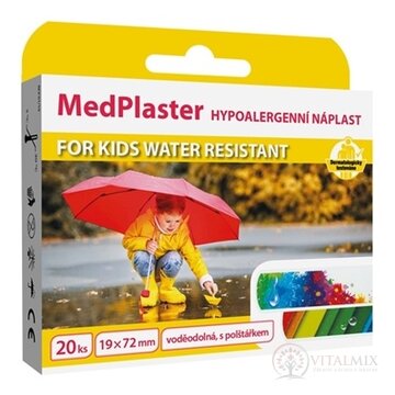 MedPlaster Náplasť FOR KIDS WATER RESISTANT 19x72 mm, vodeodolná s vankúšikom, pre deti 1x20 ks obrázok