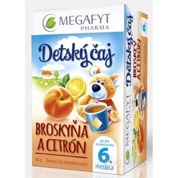 MEGAFYT Detský čaj BROSKYŇA A CITRÓN ovocný čaj, 20x2 g (40 g) obrázok