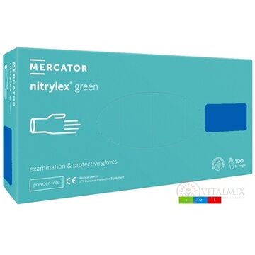 MERCATOR nitrylex green Nitrilové rukavice veľ.S, mentolové, nesterilné, nepudrované 1x100 ks obrázok