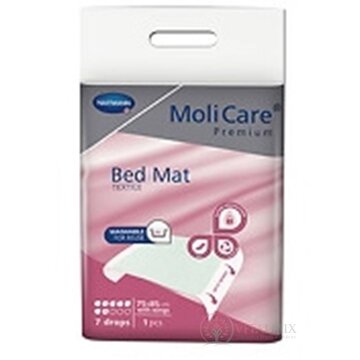MoliCare Premium Bed Mat Textile 7 kvapiek 75x85cm textilná absorpčná podložka s krídelkami, 1x1 ks obrázok