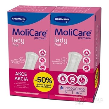 MoliCare Premium lady pad 0,5 kvapky DUOPACK inkontinenčné vložky (zľava -50% na 2. balenie) 2x28 ks, 1x1 set obrázok
