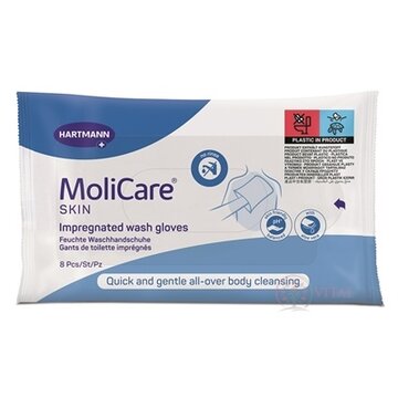 MoliCare SKIN Napustené umývacie rukavice (modrá rada) 1x8 ks obrázok