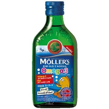 MOLLER´S Omega 3 RYBÍ OLEJ Ovocná aróma z pečene tresiek 1x250 ml obrázok