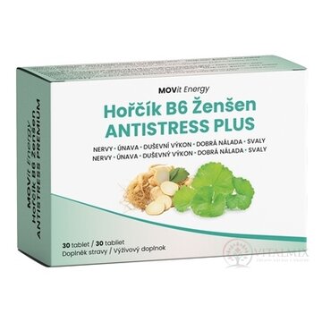 MOVit Horčík B6 Ženšen Antistress PLUS tbl 1x30 ks obrázok