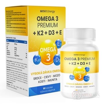 MOVit Omega 3 + K2 + D3 + E PREMIUM cps 1x90 ks obrázok
