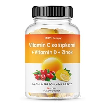 MOVit Vitamín C 1200 mg so šípkami + D + Zinok tbl 1x90 ks obrázok