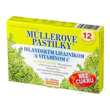 MÜLLEROVE PASTILKY S ISLAND. LIŠAJNÍKOM A VIT. C Bez cukru 1x12 ks obrázok