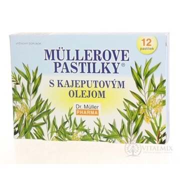 MÜLLEROVE PASTILKY S KAJEPUTOVÝM OLEJOM (ťažkosti v hrdle) 1x12 ks obrázok