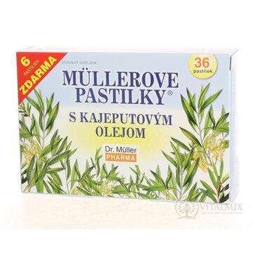 MÜLLEROVE PASTILKY S KAJEPUTOVÝM OLEJOM (ťažkosti v hrdle) 30+6 zadarmo (36 ks) obrázok