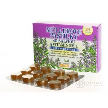 MÜLLEROVE PASTILKY ŠALVIA A VITAMÍN C 1x24 ks obrázok