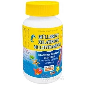 MÜLLEROVE Želatínové MULTIVITAMÍNKY žuvacie bonbóny s príchuťami 1x60 ks obrázok