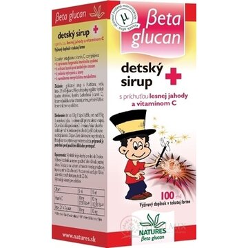 NATURES BETA GLUCAN DETSKY SIRUP+ s príchuťou lesnej jahody 1x100 ml obrázok