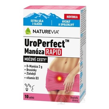 NATUREVIA UroPerfect Manóza RAPID prášok vo vrecúškach (inov. 2025) 1x10 ks obrázok