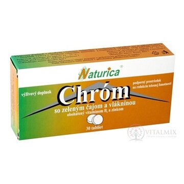Naturica CHROM so zeleným čajom a vlákninou tbl (chróm 35 µg) 1x30 ks obrázok