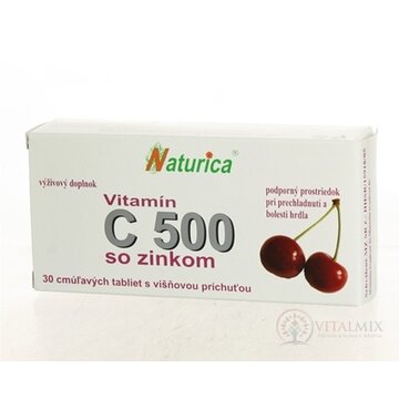 Naturica VITAMÍN C 500 mg so zinkom tbl (cmúľavé tablety) 1x30 ks obrázok
