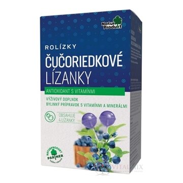 NaturProdukt ROLÍZKY Čučoriedkové Lízanky antioxidant s vitamínmi 1x4 ks obrázok