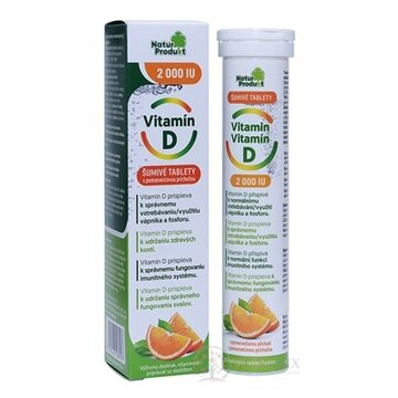 NaturProdukt Vitamín D 2000 IU šumivé tablety s pomarančovou príchuťou 1x20 ks obrázok