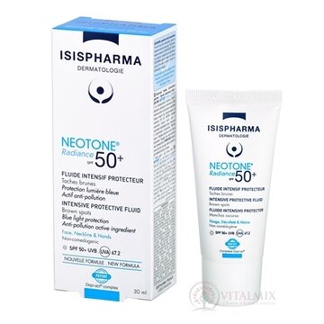 NEOTONE Radiance SPF 50+ bezfarebný ochranný fluid, pigmentové škvrny 1x30 ml obrázok