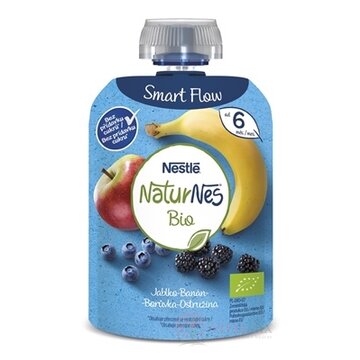 Nestlé NaturNes BIO Jablko Banán Čučoried. Černica kapsička, ovocná desiata (od ukonč. 6. mesiaca) 1x90 g obrázok