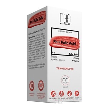 nesVITAMINS Fe 21 mg + Folic Acid 600 µg cps 1x60 ks obrázok