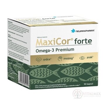 Neuraxpharm MaxiCor forte Omega-3 Premium cps 1x90 ks obrázok