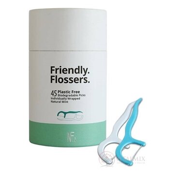 NFco. Dentálna niť so špáradlom Friendly Flossers príchuť mäta 1x45 ks obrázok