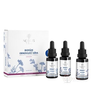 NOBILIS Tilia Biofáza Obnovujúce séra KORIANDER geránium, tymián, koriander, pre ochabnutú pleť 3x20 ml obrázok